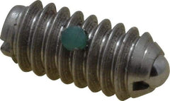 Gibraltar - 1/4-20, 0.125" Ball Diam, 17/32" Body Length, 0.035" Max Ball Reach, Threaded Ball Plunger - Stainless Steel Body, Stainless Steel Ball, 2 Lb Initial End Force, 4 Lb Final End Force, Locking Element - USA Tool & Supply