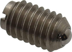 Gibraltar - 3/8-16, 0.187" Ball Diam, 5/8" Body Length, 0.048" Max Ball Reach, Threaded Ball Plunger - Stainless Steel Body, Stainless Steel Ball, 2.5 Lb Initial End Force, 5 Lb Final End Force - USA Tool & Supply