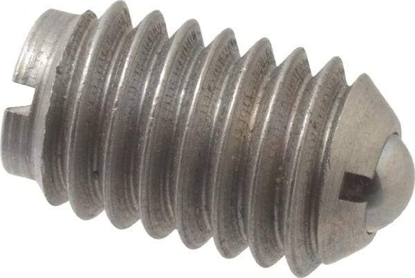 Gibraltar - 3/8-16, 0.187" Ball Diam, 5/8" Body Length, 0.048" Max Ball Reach, Threaded Ball Plunger - Stainless Steel Body, Stainless Steel Ball, 2.5 Lb Initial End Force, 5 Lb Final End Force, Locking Element - USA Tool & Supply