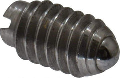 Gibraltar - 4-48, 0.062" Ball Diam, 3/16" Body Length, 0.02" Max Ball Reach, Threaded Ball Plunger - Stainless Steel Body, Stainless Steel Ball, 0.13 Lb Initial End Force, 0.5 Lb Final End Force - USA Tool & Supply