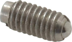 Gibraltar - 8-36, 0.093" Ball Diam, 11/32" Body Length, 0.025" Max Ball Reach, Threaded Ball Plunger - Stainless Steel Body, Stainless Steel Ball, 0.5 Lb Initial End Force, 1.25 Lb Final End Force - USA Tool & Supply