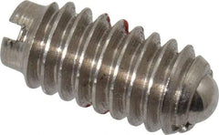 Gibraltar - 8-32, 0.093" Ball Diam, 11/32" Body Length, 0.025" Max Ball Reach, Threaded Ball Plunger - Stainless Steel Body, Stainless Steel Ball, 0.5 Lb Initial End Force, 1.25 Lb Final End Force, Locking Element - USA Tool & Supply