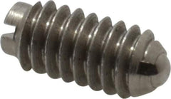 Gibraltar - 1/4-20, 0.125" Ball Diam, 17/32" Body Length, 0.035" Max Ball Reach, Threaded Ball Plunger - Stainless Steel Body, Stainless Steel Ball, 3 Lb Initial End Force, 7 Lb Final End Force - USA Tool & Supply