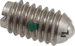 Gibraltar - 5/16-18, 0.156" Ball Diam, 37/64" Body Length, 0.04" Max Ball Reach, Threaded Ball Plunger - Stainless Steel Body, Stainless Steel Ball, 4 Lb Initial End Force, 9 Lb Final End Force, Locking Element - USA Tool & Supply
