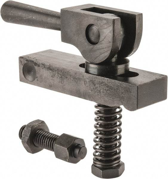 Value Collection - 5/8-11 Tap Size, Steel Strap Clamp Assembly - Center Cam, 7/8" Strap Thickness, 1-1/2" Travel, 5" Strap Len, 1-1/2" Strap Width - USA Tool & Supply