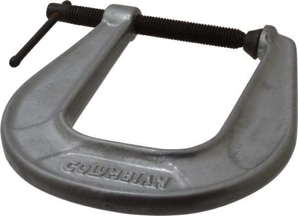 Wilton - Light-Duty 2-1/2" Max Opening, 4-3/4" Throat Depth, Ductile Iron Standard C-Clamp - 1,600 Lb Capacity, 0" Min Opening, Extra Deep Throat - USA Tool & Supply