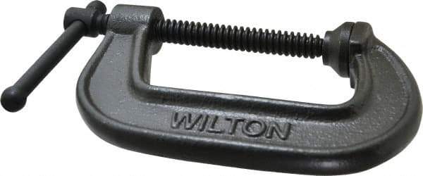 Wilton - Light-Duty 3" Max Opening, 1-7/8" Throat Depth, Ductile Iron Standard C-Clamp - 1,800 Lb Capacity, 0" Min Opening, Standard Throat Depth - USA Tool & Supply