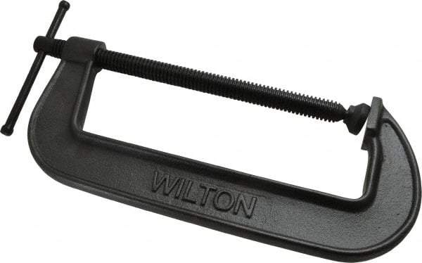 Wilton - Light-Duty 10" Max Opening, 3-5/8" Throat Depth, Ductile Iron Standard C-Clamp - 2,850 Lb Capacity, 0" Min Opening, Standard Throat Depth - USA Tool & Supply