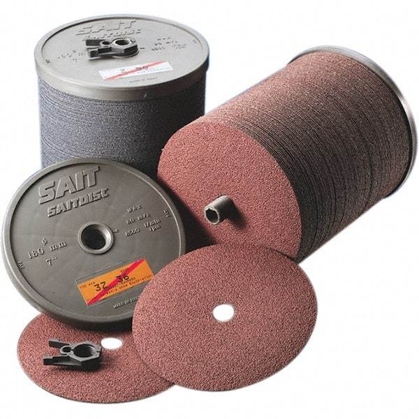 Sait - 5" Diam 7/8" Hole 80 Grit Fiber Disc - Medium Grade, Zirconia Alumina, Series 3Z - USA Tool & Supply