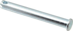 Made in USA - 5/16" Pin Diam, 2-1/2" OAL, Standard Clevis Pin - 9/64" Hole, 2-23/64" Usable Length, Zinc-Plated Steel - USA Tool & Supply