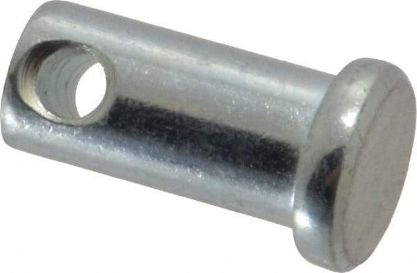 Made in USA - 3/8" Pin Diam, 3/4" OAL, Standard Clevis Pin - 5/32" Hole, 19/32" Usable Length, Zinc-Plated Steel - USA Tool & Supply