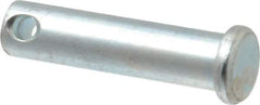 Made in USA - 3/8" Pin Diam, 1-1/2" OAL, Standard Clevis Pin - 5/32" Hole, 1-11/32" Usable Length, Zinc-Plated Steel - USA Tool & Supply