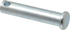 Made in USA - 3/8" Pin Diam, 1-3/4" OAL, Standard Clevis Pin - 5/32" Hole, 1-19/32" Usable Length, Zinc-Plated Steel - USA Tool & Supply