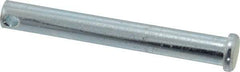 Made in USA - 3/8" Pin Diam, 3" OAL, Standard Clevis Pin - 5/32" Hole, 2-27/32" Usable Length, Zinc-Plated Steel - USA Tool & Supply