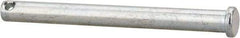 Made in USA - 3/8" Pin Diam, 4" OAL, Standard Clevis Pin - 5/32" Hole, 3-27/32" Usable Length, Zinc-Plated Steel - USA Tool & Supply