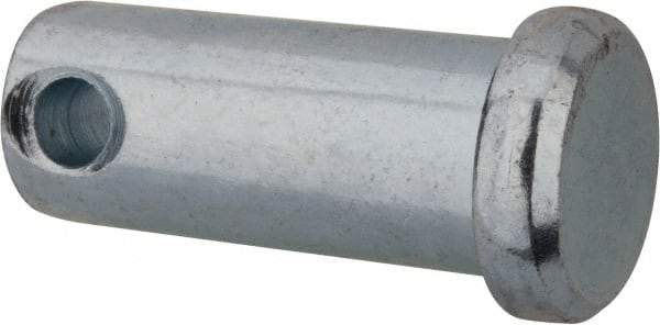 Made in USA - 7/16" Pin Diam, 1" OAL, Standard Clevis Pin - 5/32" Hole, 27/32" Usable Length, Zinc-Plated Steel - USA Tool & Supply