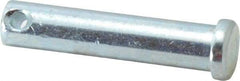 Made in USA - 7/16" Pin Diam, 2" OAL, Standard Clevis Pin - 5/32" Hole, 1-27/32" Usable Length, Zinc-Plated Steel - USA Tool & Supply