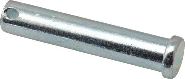 Made in USA - 1/2" Pin Diam, 2-1/2" OAL, Standard Clevis Pin - 5/32" Hole, 2-11/32" Usable Length, Zinc-Plated Steel - USA Tool & Supply