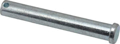 Made in USA - 1/2" Pin Diam, 3-1/2" OAL, Standard Clevis Pin - 5/32" Hole, 3-11/32" Usable Length, Zinc-Plated Steel - USA Tool & Supply