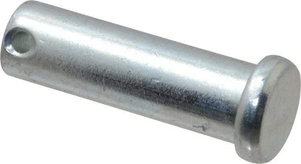 Made in USA - 5/8" Pin Diam, 2" OAL, Standard Clevis Pin - 5/32" Hole, 1-27/32" Usable Length, Zinc-Plated Steel - USA Tool & Supply