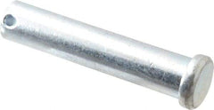 Made in USA - 5/8" Pin Diam, 3" OAL, Standard Clevis Pin - 5/32" Hole, 2-27/32" Usable Length, Zinc-Plated Steel - USA Tool & Supply