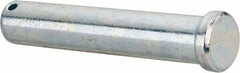 Made in USA - 3/4" Pin Diam, 4" OAL, Standard Clevis Pin - 5/32" Hole, 3-27/32" Usable Length, Zinc-Plated Steel - USA Tool & Supply