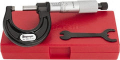 Starrett - 0 to 1" Range, 0.0001" Graduation, Mechanical Outside Micrometer - Ratchet Stop Thimble, Accurate to 0.00005" - USA Tool & Supply