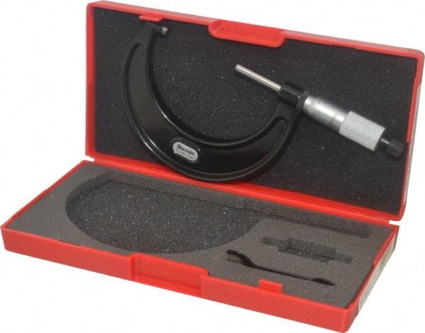 Starrett - 2 to 3" Range, 0.0001" Graduation, Mechanical Outside Micrometer - Ratchet Stop Thimble, Accurate to 0.00005" - USA Tool & Supply