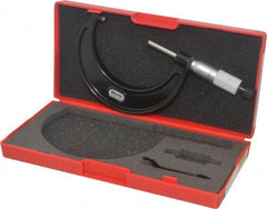Starrett - 2 to 3" Range, 0.0001" Graduation, Mechanical Outside Micrometer - Ratchet Stop Thimble, Accurate to 0.00005" - USA Tool & Supply
