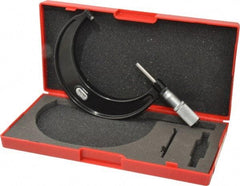Starrett - 3 to 4" Range, 0.0001" Graduation, Mechanical Outside Micrometer - Friction Thimble, Accurate to 0.00005" - USA Tool & Supply