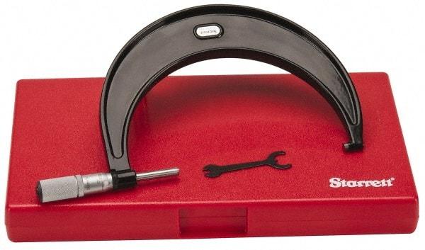 Starrett - 5 to 6" Range, 0.0001" Graduation, Mechanical Outside Micrometer - Friction Thimble, Accurate to 0.00005" - USA Tool & Supply