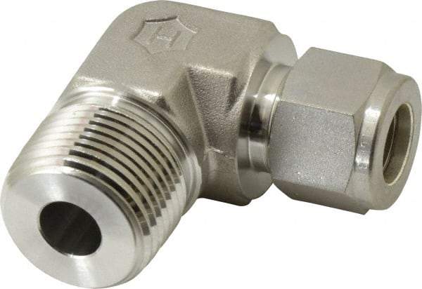 Ham-Let - 1/2" OD, Grade 316Stainless Steel Male Elbow - Comp x MNPT Ends - USA Tool & Supply