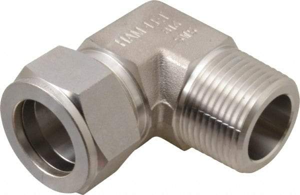 Ham-Let - 1" OD, Grade 316Stainless Steel Male Elbow - Comp x MNPT Ends - USA Tool & Supply