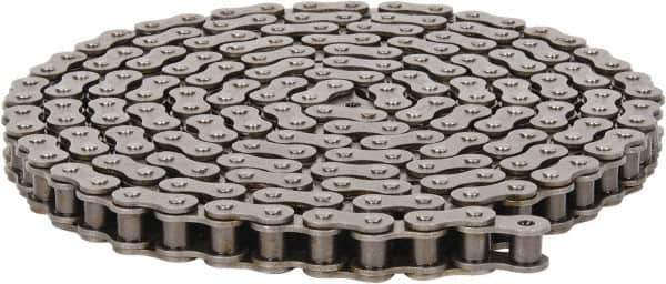 Morse - 5/8" Pitch, ANSI 50, Single Strand Roller Chain - Chain No. 50, 10 Ft. Long, 0.4" Roller Diam, 3/8" Roller Width - USA Tool & Supply