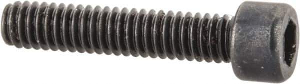 Made in USA - #1-72 UNF Hex Socket Drive, Socket Cap Screw - Alloy Steel, Black Oxide Finish, Fully Threaded, 3/8" Length Under Head - USA Tool & Supply