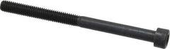Made in USA - #10-32 UNF Hex Socket Drive, Socket Cap Screw - Alloy Steel, Black Oxide Finish, Partially Threaded, 2-1/2" Length Under Head - USA Tool & Supply