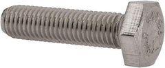 Value Collection - 1/4-28 UNF, 1" Length Under Head Hex Head Cap Screw - Fully Threaded, Grade 316 Stainless Steel, Uncoated, 7/16" Hex - USA Tool & Supply
