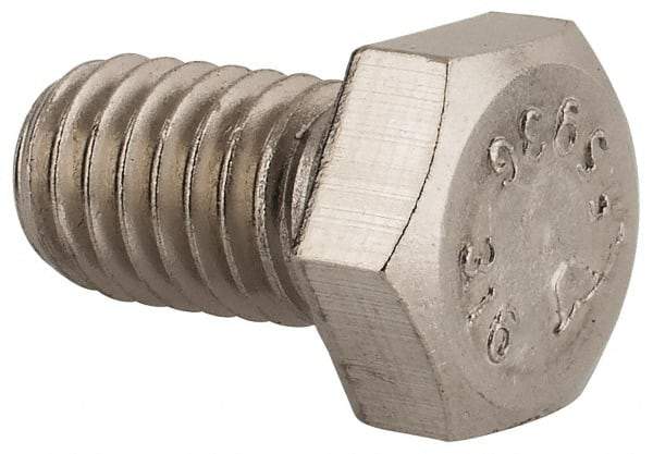 Value Collection - 3/8-16 UNC, 5/8" Length Under Head Hex Head Cap Screw - Fully Threaded, Grade 316 Stainless Steel, Uncoated, 9/16" Hex - USA Tool & Supply