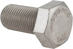 Value Collection - 1/2-20 UNF, 1" Length Under Head Hex Head Cap Screw - Fully Threaded, Grade 316 Stainless Steel, Uncoated, 3/4" Hex - USA Tool & Supply