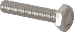 Value Collection - 1/4-20 UNC, 1-1/4" Length Under Head Hex Head Cap Screw - Fully Threaded, Grade 316 Stainless Steel, Uncoated, 7/16" Hex - USA Tool & Supply
