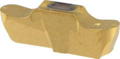 Iscar - 200100GEPI Grade IC528, 2mm Cutting Width Carbide Grooving Insert - 2mm Max Depth of Cut, Right Hand, 1mm Corner Radius, TiCN/TiN Finish - USA Tool & Supply