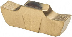 Iscar - 239010GEPI Grade IC528, 2.39mm Cutting Width Carbide Grooving Insert - 9mm Max Depth of Cut, Neutral, 0.1mm Corner Radius, TiCN/TiN Finish - USA Tool & Supply