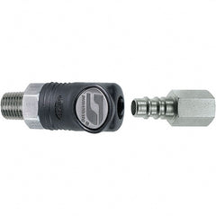 Dynabrade - 2 Piece 1/4" Body 1/4 NPT 150 psi Composite Industrial Pneumatic Coupling Plug Set - USA Tool & Supply