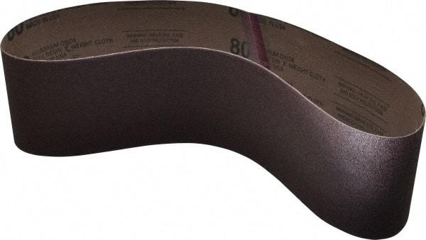 Tru-Maxx - 4" Wide x 36" OAL, 80 Grit, Aluminum Oxide Abrasive Belt - Aluminum Oxide, Medium, Coated - USA Tool & Supply