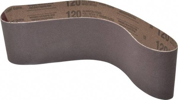 Tru-Maxx - 4" Wide x 36" OAL, 120 Grit, Aluminum Oxide Abrasive Belt - Aluminum Oxide, Fine, Coated - USA Tool & Supply