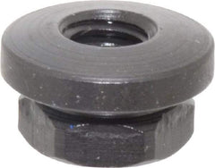 Gibraltar - 5/16-18 Steel Black Oxide Spherical Flange Nut - Grade 12L14, 3/8" High, 3/4" Diam x 1/8" High Flange, 1-1/4" Radius - USA Tool & Supply