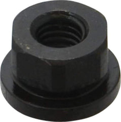 Gibraltar - 3/8-16 Steel Black Oxide Spherical Flange Nut - Grade 12L14, 1/2" High, 7/8" Diam x 1/8" High Flange, 1-1/4" Radius - USA Tool & Supply