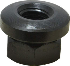 Gibraltar - 1/2-13 Steel Black Oxide Spherical Flange Nut - Grade 12L14, 11/16" High, 1-1/8" Diam x 3/16" High Flange, 1-1/2" Radius - USA Tool & Supply