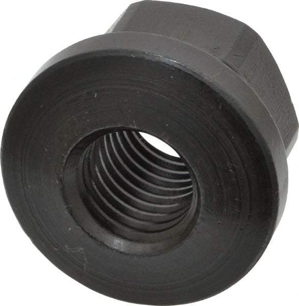 Gibraltar - 3/4-10 Steel Black Oxide Spherical Flange Nut - Grade 12L14, 1" High, 1-5/8" Diam x 1/4" High Flange, 2-1/4" Radius - USA Tool & Supply