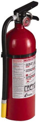 Kidde - 5 Lb, 3-A:40-B:C Rated, Dry Chemical Fire Extinguisher - 4-1/2" Diam x 16.07" High, 195 psi, 18' Discharge in 15 sec, Rechargeable, Seamless Aluminum Cylinder - USA Tool & Supply